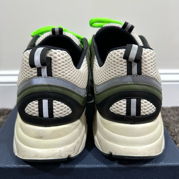 Dior x Kim Jones B22 Olive Green & White Sneakers - Picture 3 of 10